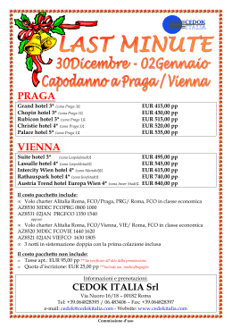 Last Minute - Capodanno a Praga o Vienna