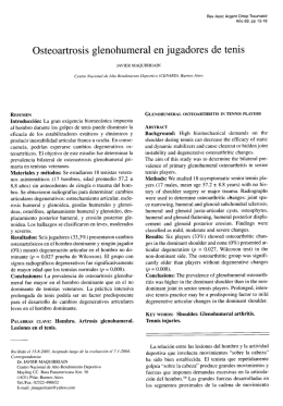 Osteoartrosis glenohumeral en jugadores de tenis