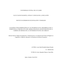 i UNIVERSIDAD CENTRAL DEL ECUADOR FACULTAD DE