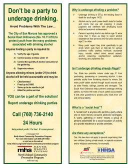 Don`t be a party to underage drinking.