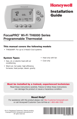 69-2738EFS-03 - FocusPRO Wi-Fi TH6000 Series