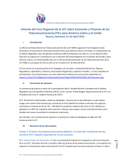 Informe del Foro Regional de la UIT sobre Economía y Finanzas de