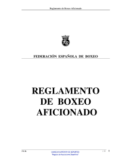 REGLAMENTO DE BOXEO AFICIONADO