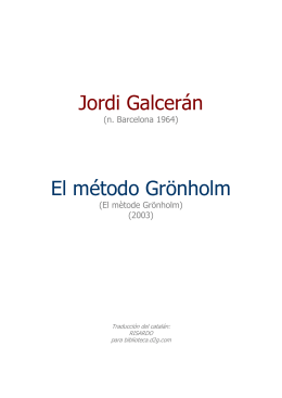 Jordi Galcerán El método Grönholm