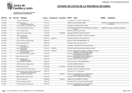 Listado de cotos registrados de Soria.