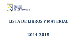 LISTA DE LIBROS Y MATERIAL 2014-2015