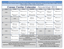Career Center Calendar