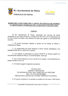 Bases concurso Cartel de Fiestas y Portada Revista Villena 2015