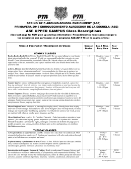 spring 2015 around-school enrichment (ase)