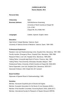 Ramon Bataller`s Curriculum Vitae - UNC Gillings School of Global