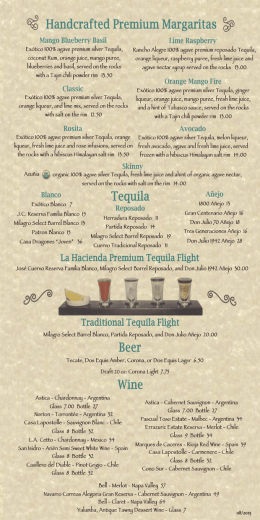 La Hacienda de San Angel (drinks) - Disney-Pal