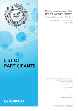 LIST OF PARTICIPANTS - World Urban Forum - UN