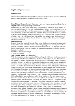 English and Spanish version Oswaldo Macià The conversation