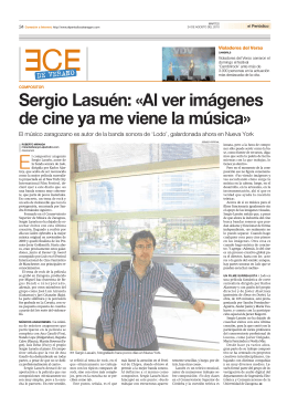 Sergio Lasuén: «Al ver imágenes de cine ya me viene la música»