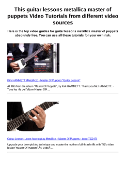 #Z guitar lessons metallica master of puppets PDF video books