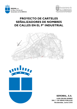 PROYECTO DE CARTELES SEÑALIZADORES DE NOMBRES DE