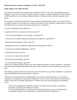 Panorama de las reformas económicas en Cuba: 1993