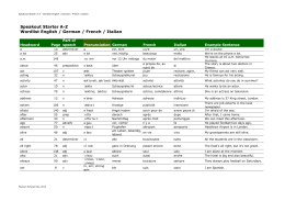 Wordlist English / German / French / Italian Speakout Starter A-Z