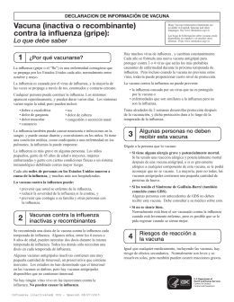 Vacuna (inactiva o recombinante) contra la influenza (gripe): 2 3 4
