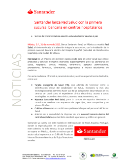 Santander lanza Red Salud con la primera sucursal bancaria en