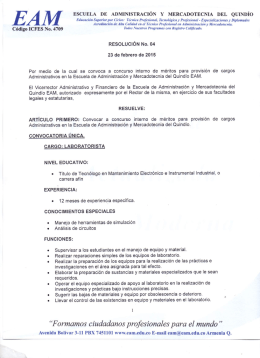 ESCUELA DE ADMINISTRACIÓN Y MERCADOTECNIA DEL