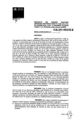 tahio ordenado por resolución n - Instituto de Salud Pública de Chile