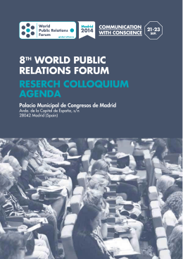 8th world public relations forum reserch colloquium agenda