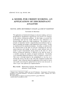 APPLICATION OF DISCRIMINANT ANALYSIS