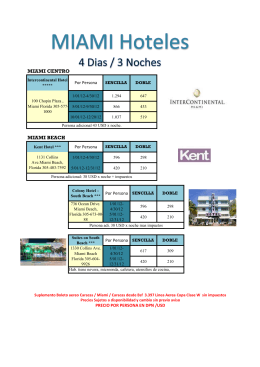 MIAMI HOTELES - Monumental Tours