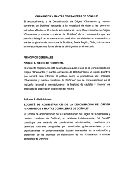 Reglamento de uso de Chamantos de Doñihue
