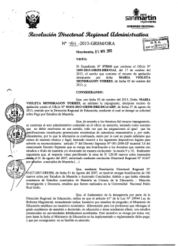 Resolución Directoral Nº 984-2013-GRSM/ORA | Fecha