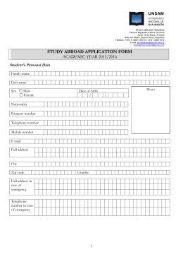 STUDY ABROAD APPLICATION FORM