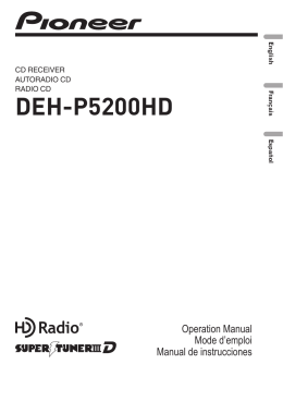 Deh-p5200hd operation manual
