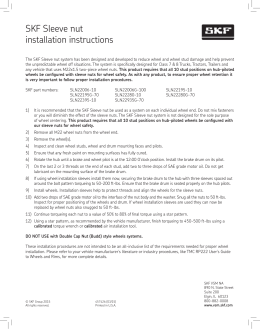 SKF Sleeve nut installation instructions