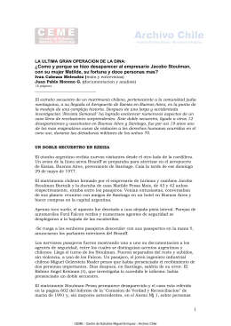 LA ULTIMA GRAN OPERACION DE LA DINA:
