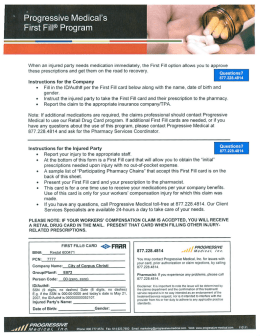 Progressive Medical`s First Fill® Program