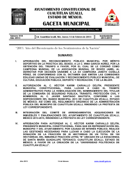 GACETA MUNICIPAL - Ayuntamiento Cuautitlán izcalli
