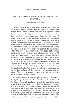 MODERN SPANISH POETS THE REAL AND