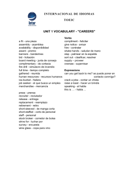 internacional de idiomas toeic unit 1 vocabulary