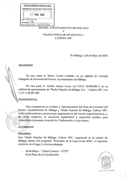 l AYUNTAMIENTO DE MALAGA REGISTRO DE CONVENIOS r