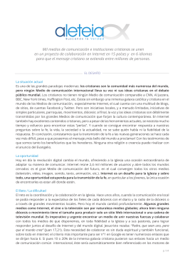 Mil medios de comunicación e instituciones cristianas se unen en