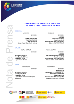 CALENDARIO LFP WORLD CHA... - Documentos de