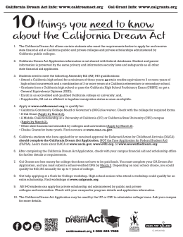 14-2430-5 CSAC 10 Things You-Dream Act ENG/SP G