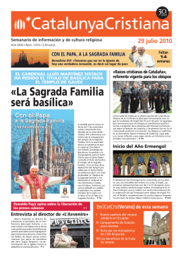 «la sagrada Familia será basílica»