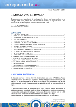 boletín trabajos por el mundo 11 octubre
