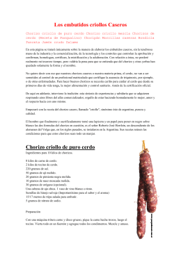 Los embutidos criollos Caseros Chorizo criollo de puro cerdo