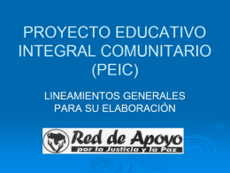 Proyecto educativo integral comunitario