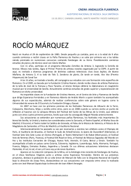 Biografía Rocío Márquez - Centro Nacional de Difusión Musical