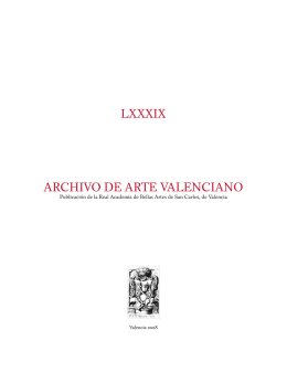 archivo de arte valenciano lxxxix - Real Academia de Bellas Artes