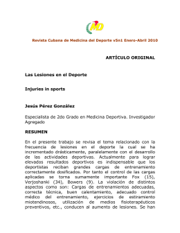 ARTÍCULO ORIGINAL Las Lesiones en el Deporte Injuries in sports